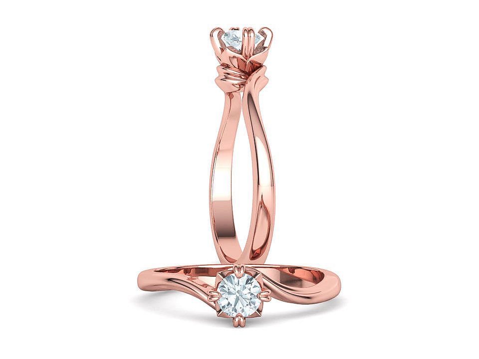 Bypass Solitaire Promise ring 30 pointer Engagement Ring 3Dmodel 3D print model_2