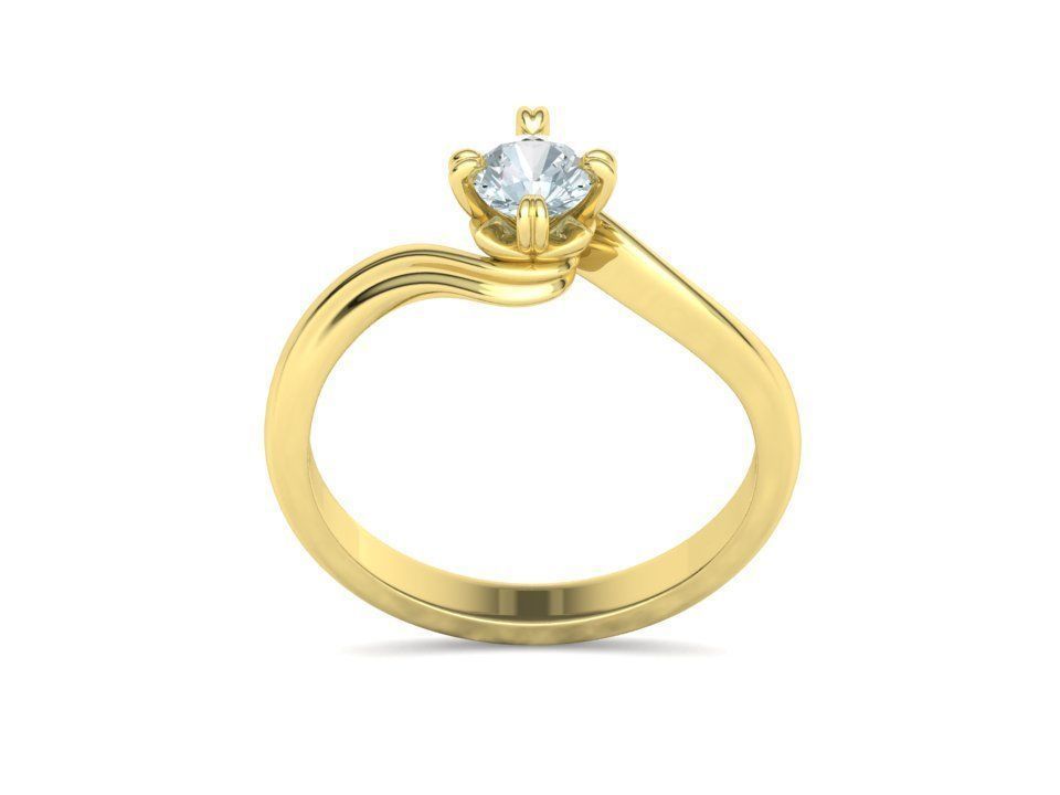 Bypass Solitaire Promise ring 30 pointer Engagement Ring 3Dmodel 3D print model_16