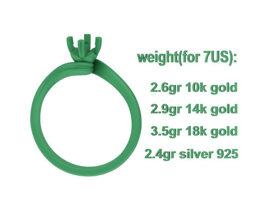 Bypass Solitaire Promise ring 30 pointer Engagement Ring 3Dmodel 3D print model_10