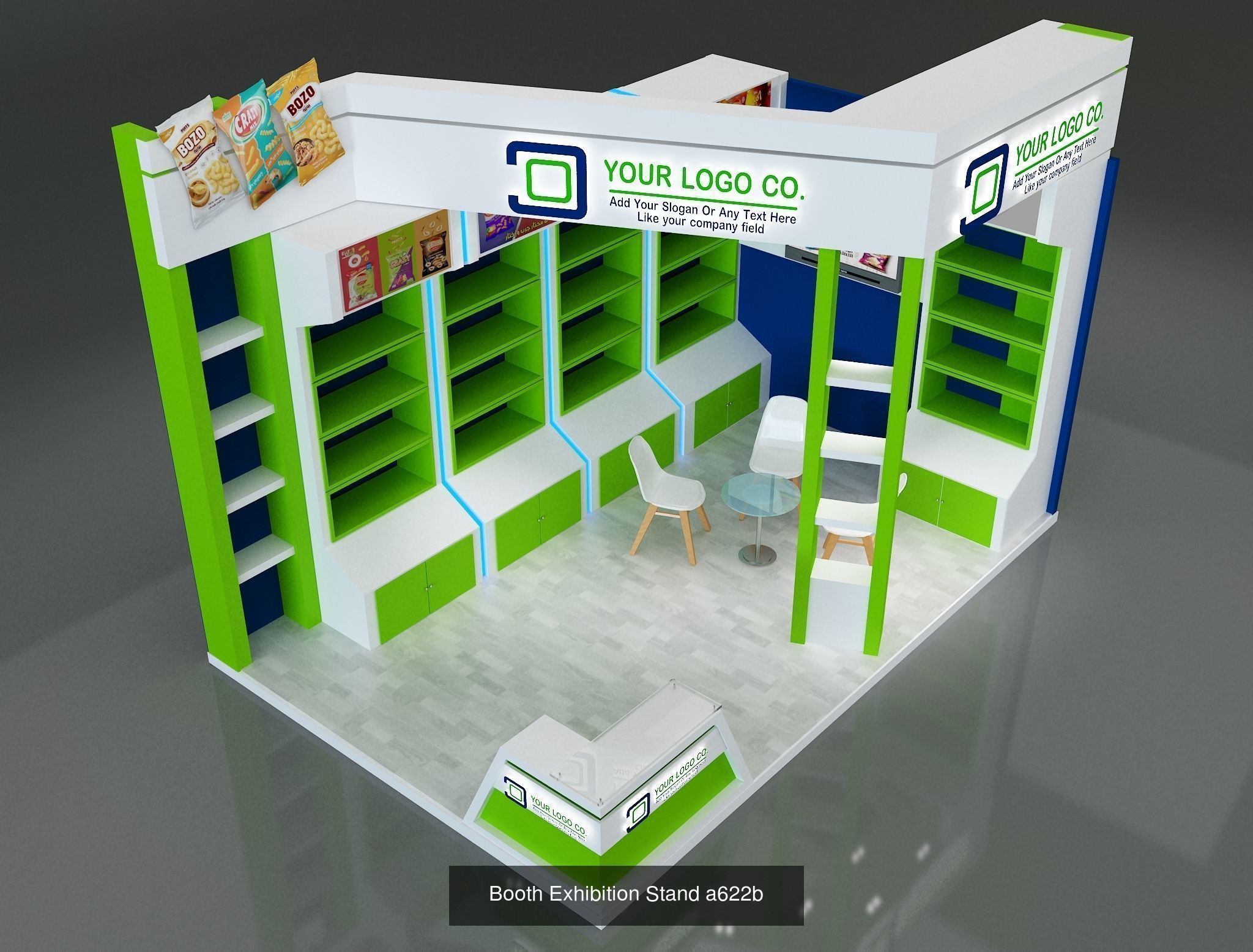 Booth Exhibition Stand G23 3D Model Collection_8