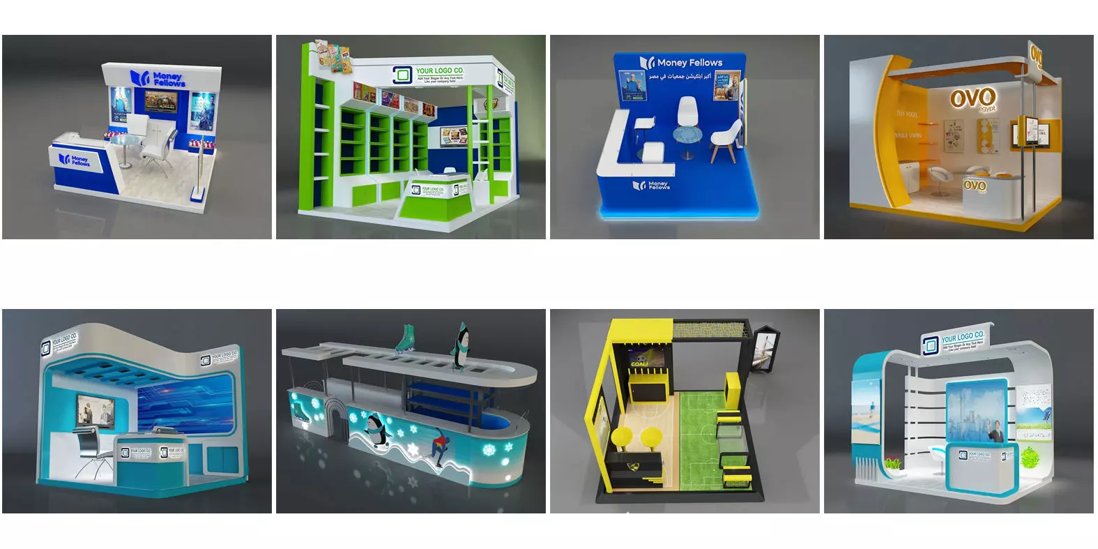 Booth Exhibition Stand G23 3D Model Collection_0