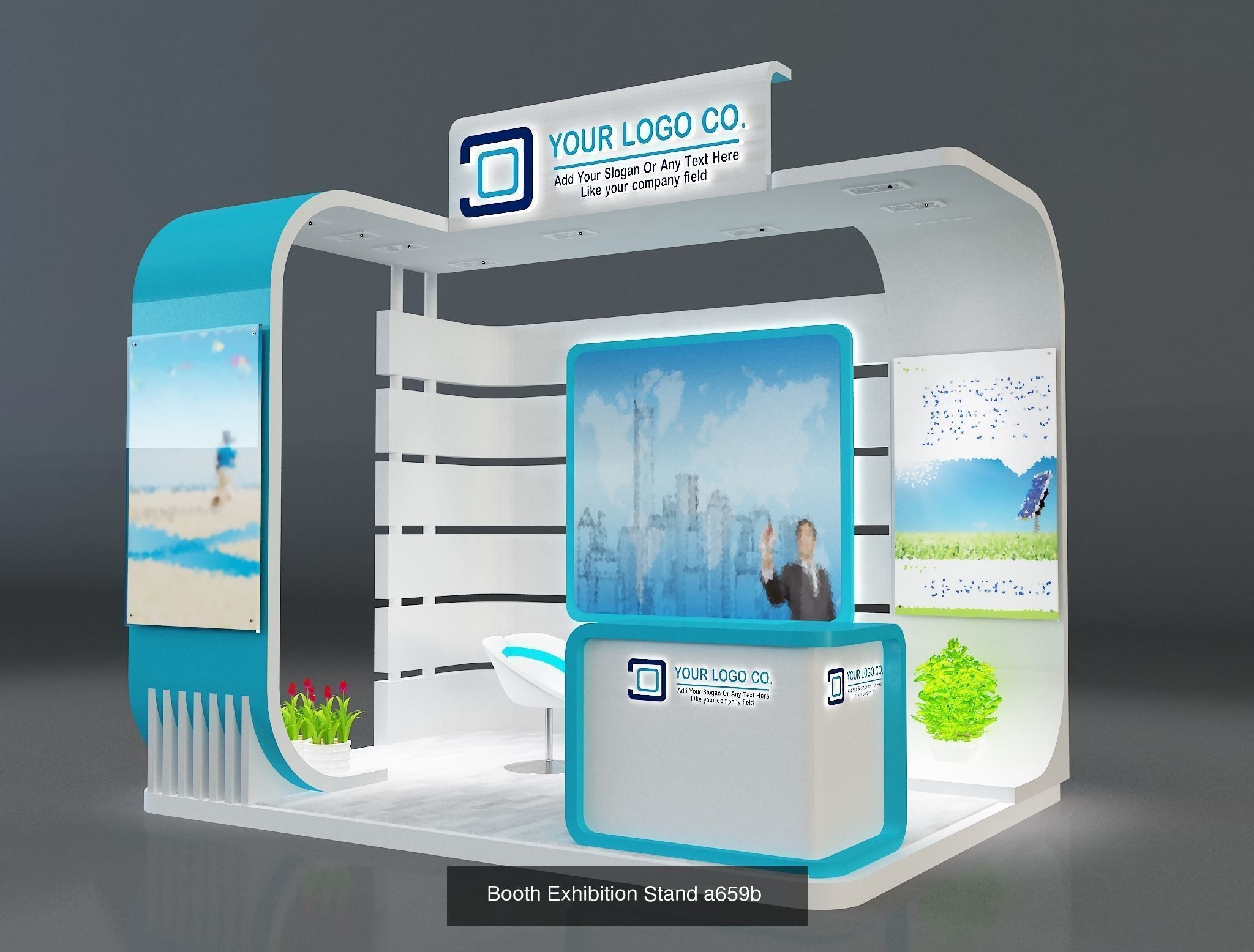 Booth Exhibition Stand G23 3D Model Collection_7