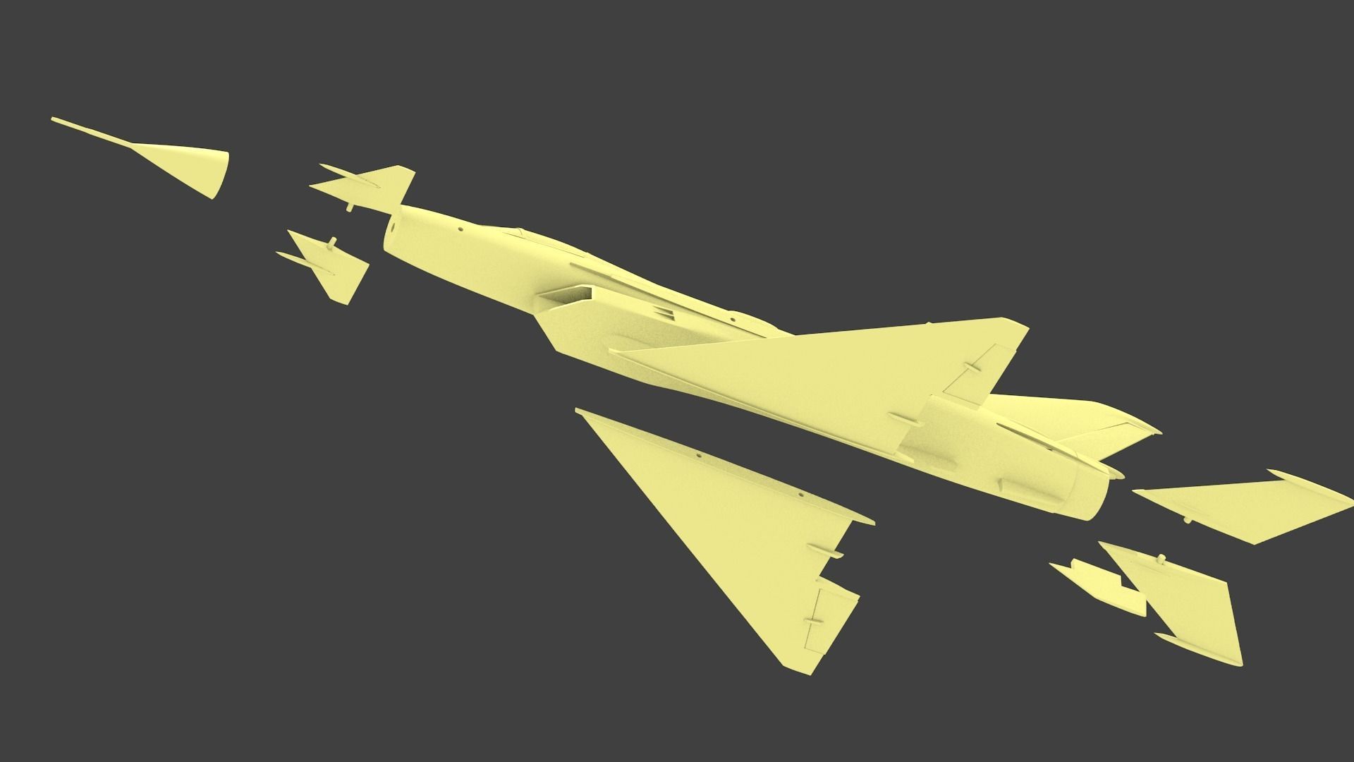 Mikoyan-Gurevich Ye-8  mig-23 3D print model_6