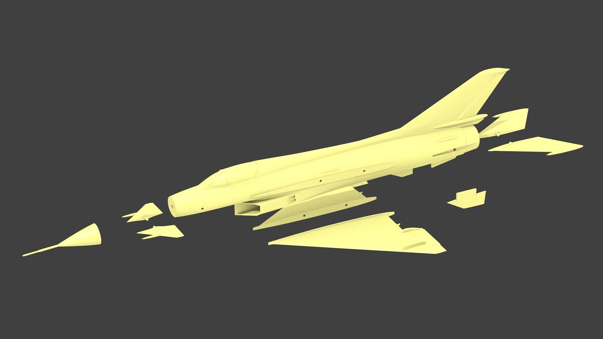 Mikoyan-Gurevich Ye-8  mig-23 3D print model_5