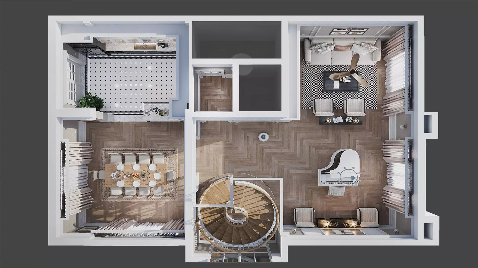 1st floor - Mr L House - Titan6 - Max OBJ SKP FBX Simlab Collada 3D model_0