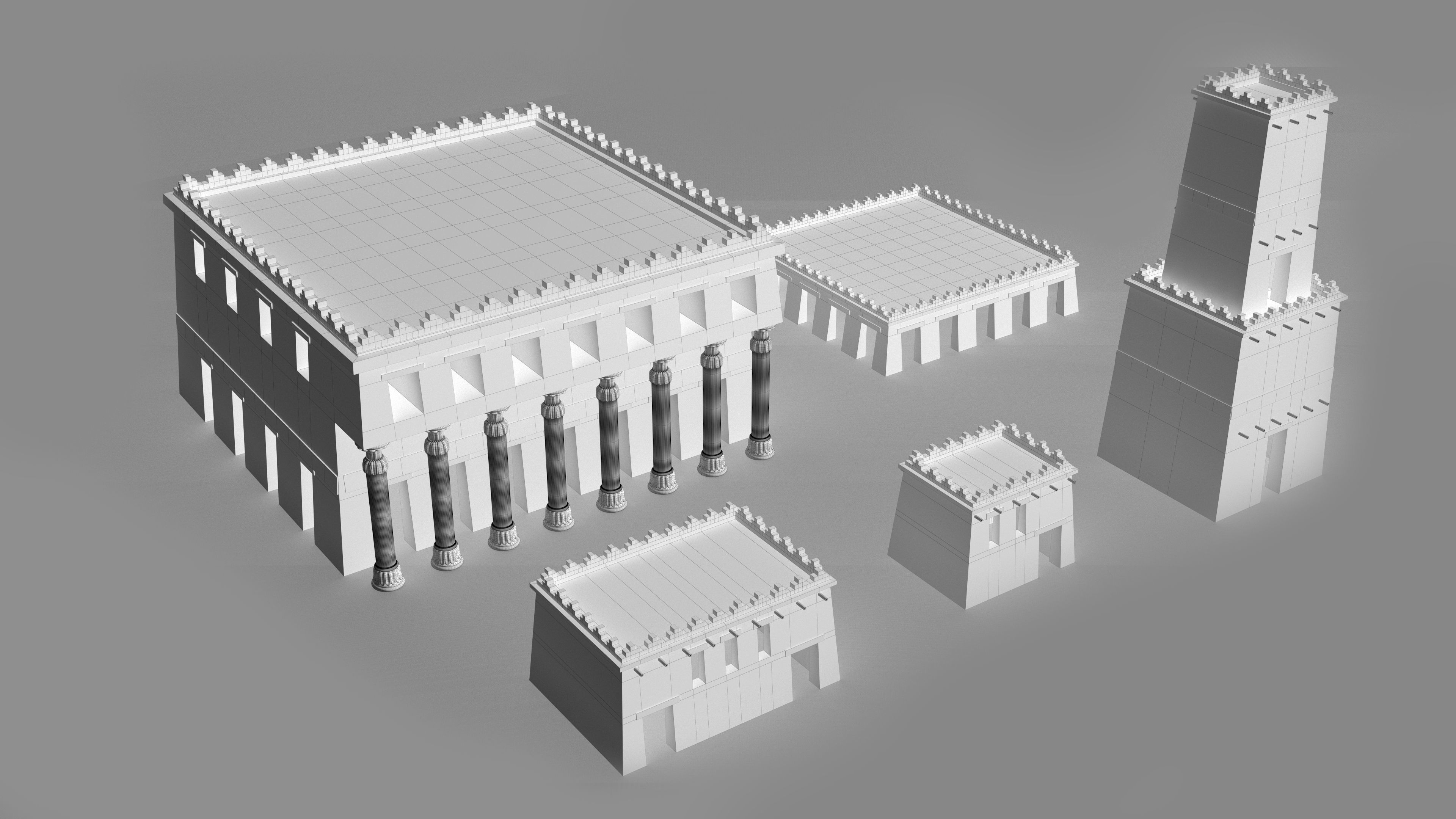 Persian Historical Buildings Low-poly 3D model_1