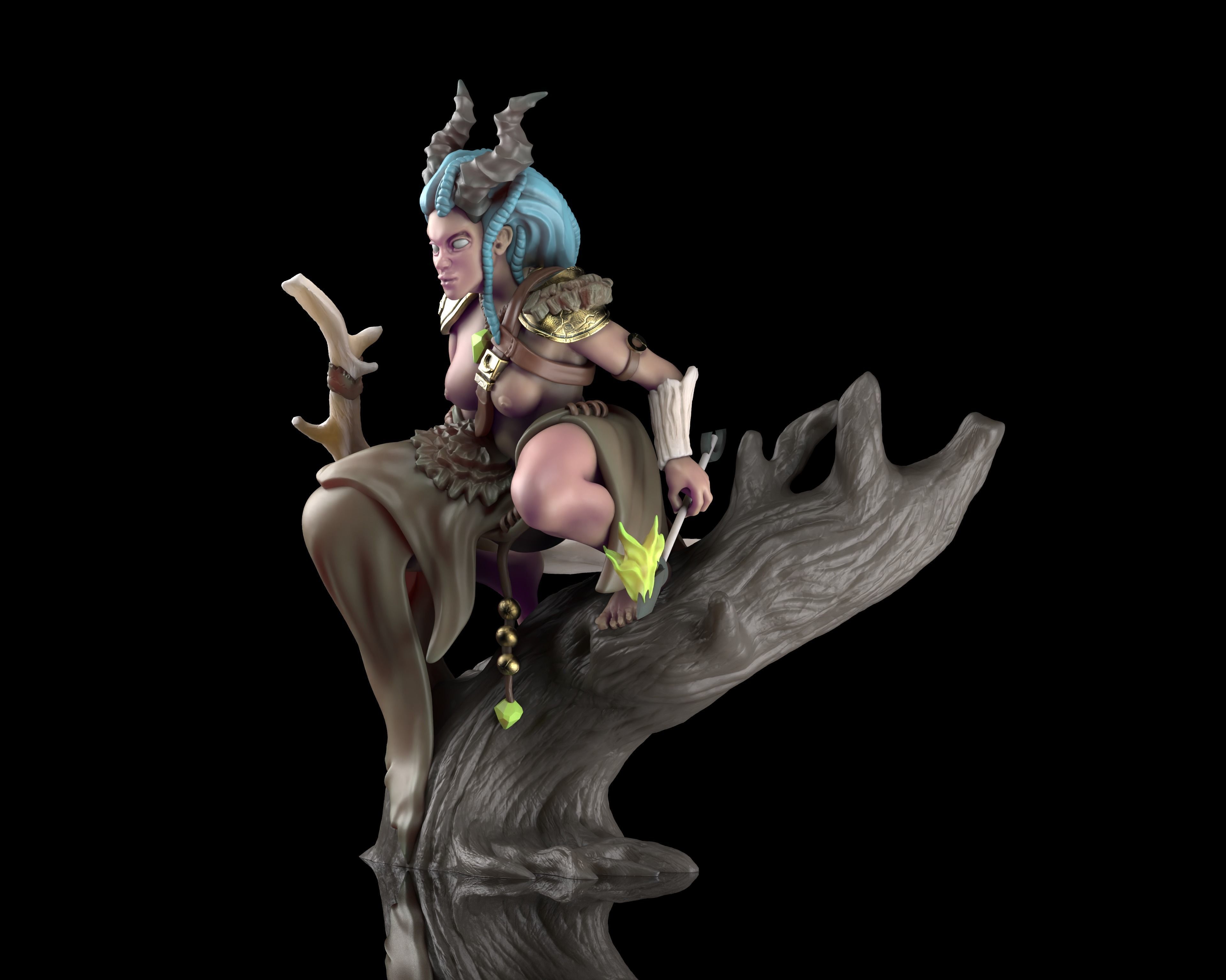 Pinea the Druid - DnD Tabletop RPG Miniature 3D print model_3