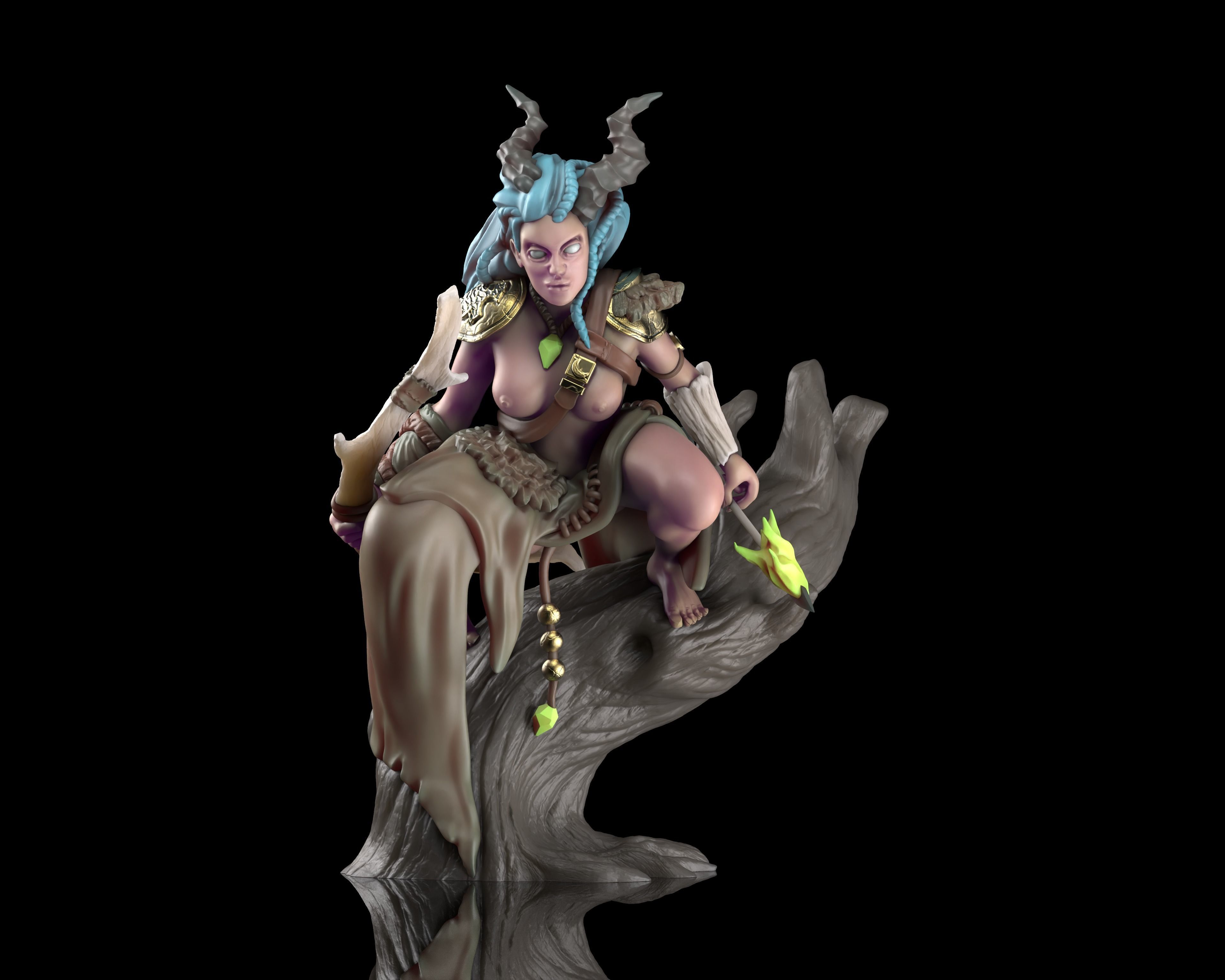 Pinea the Druid - DnD Tabletop RPG Miniature 3D print model_2