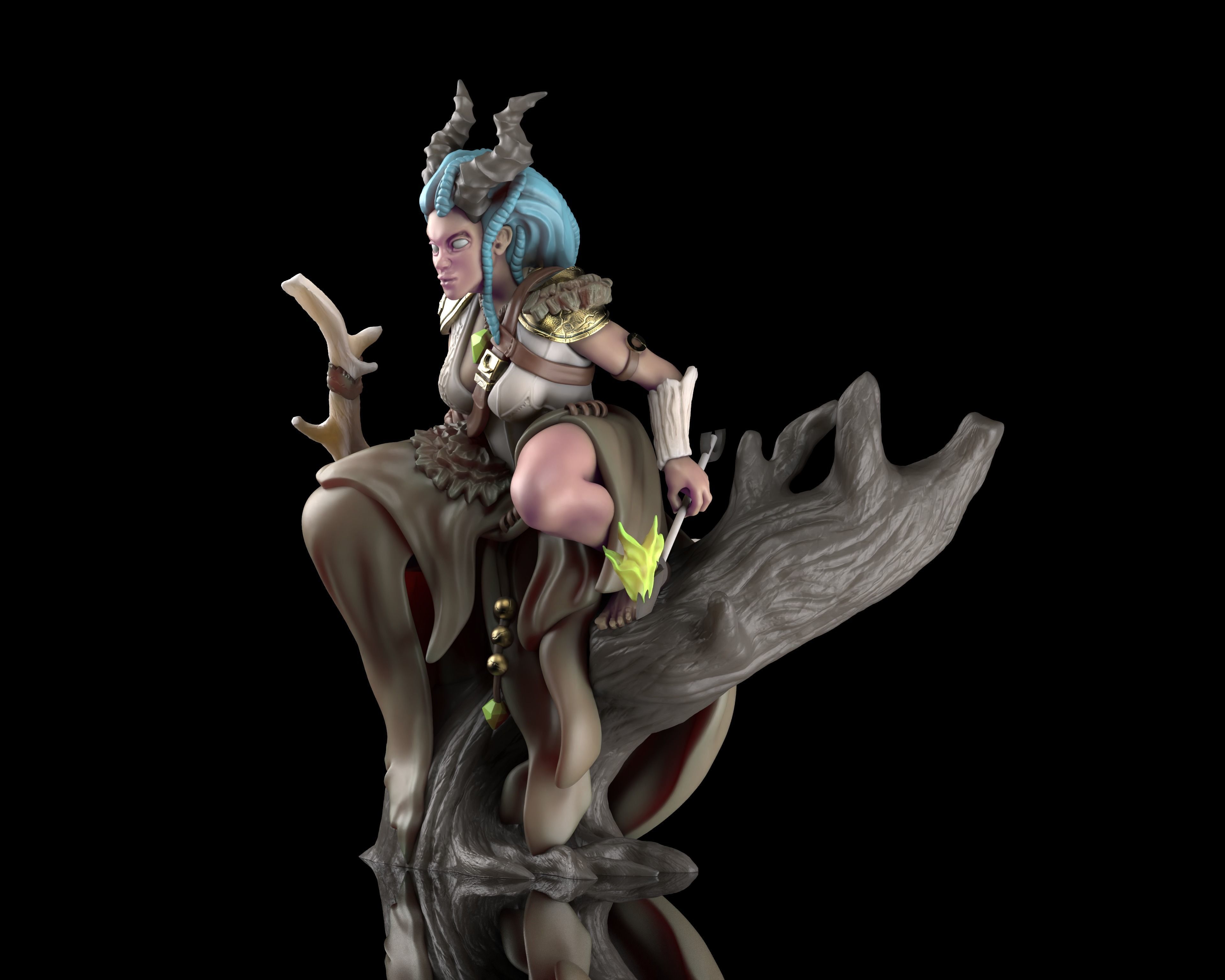 Pinea the Druid - DnD Tabletop RPG Miniature 3D print model_4