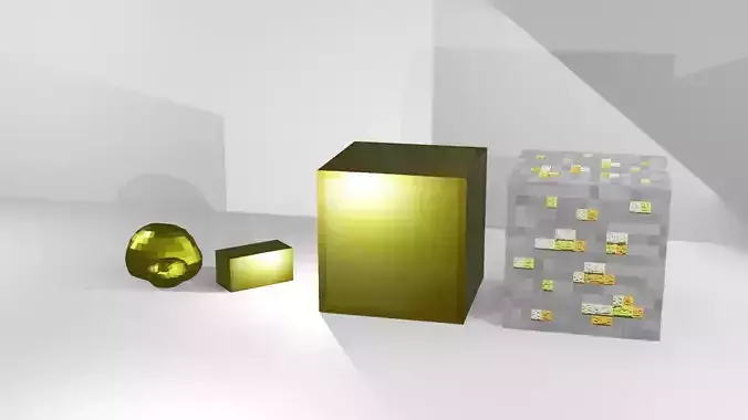 Minecraft gold blocks Free low-poly 3D model