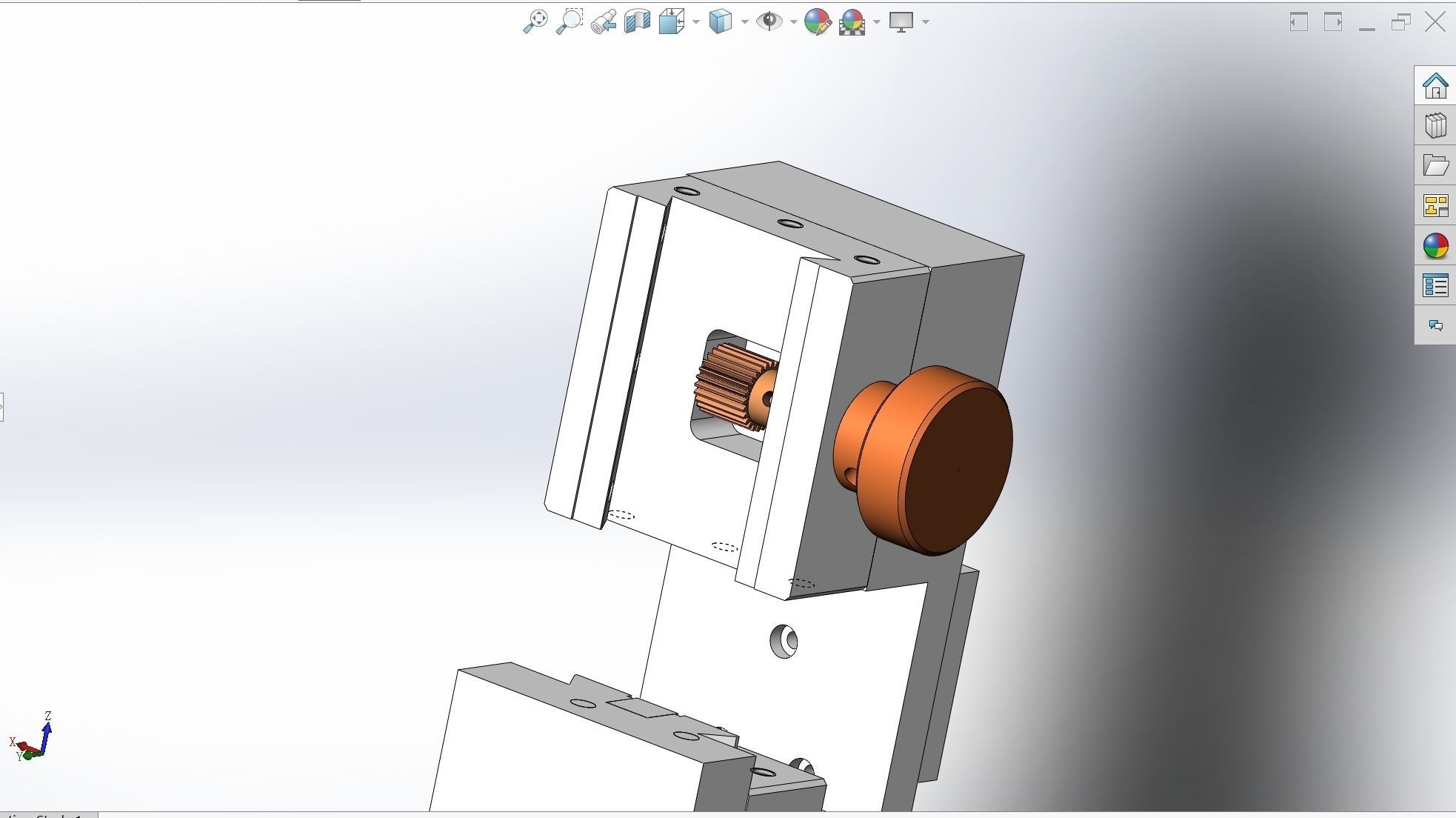 Gear magnetic strip adjustment mechanism 3D model_3