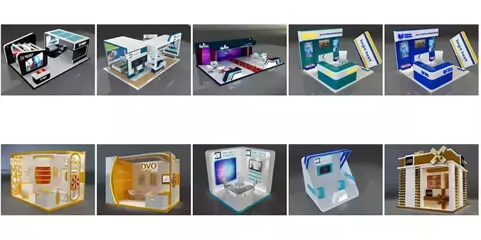 Booth Exhibition Stand G24 3D Model Collection