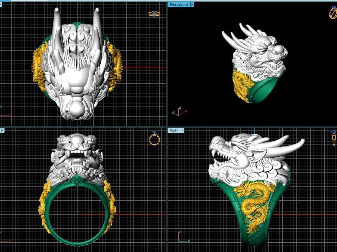 dragon Ring 3D print model_4