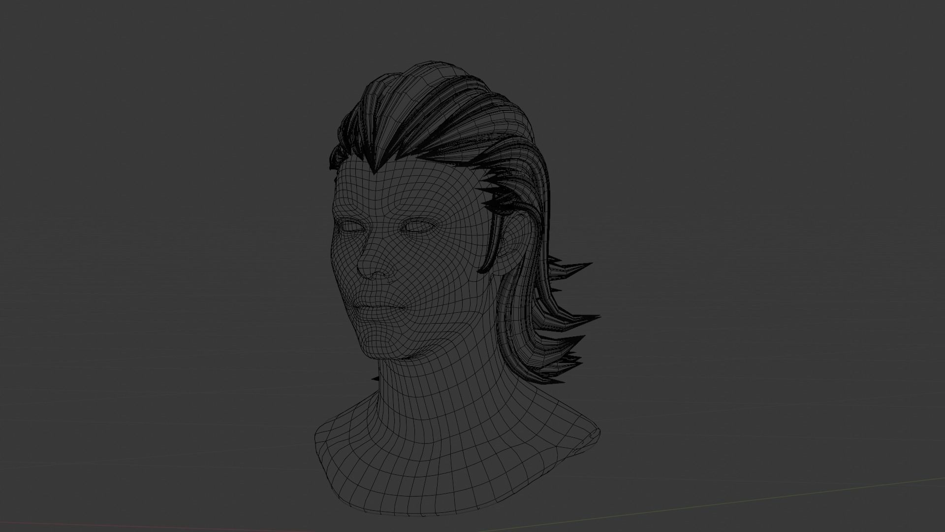 Male Hair  Low-poly 3D model_19