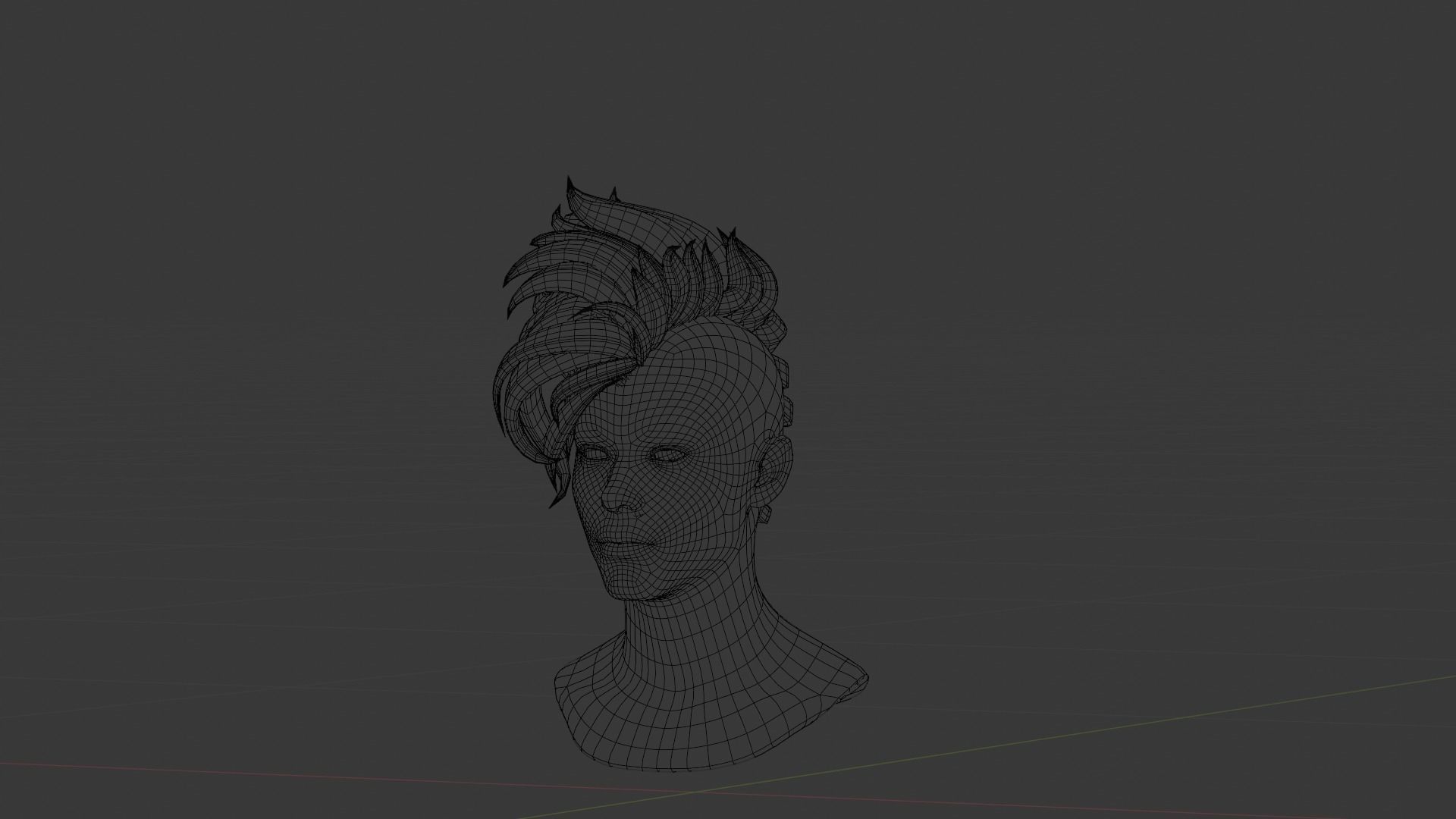 Male Hair  Low-poly 3D model_7