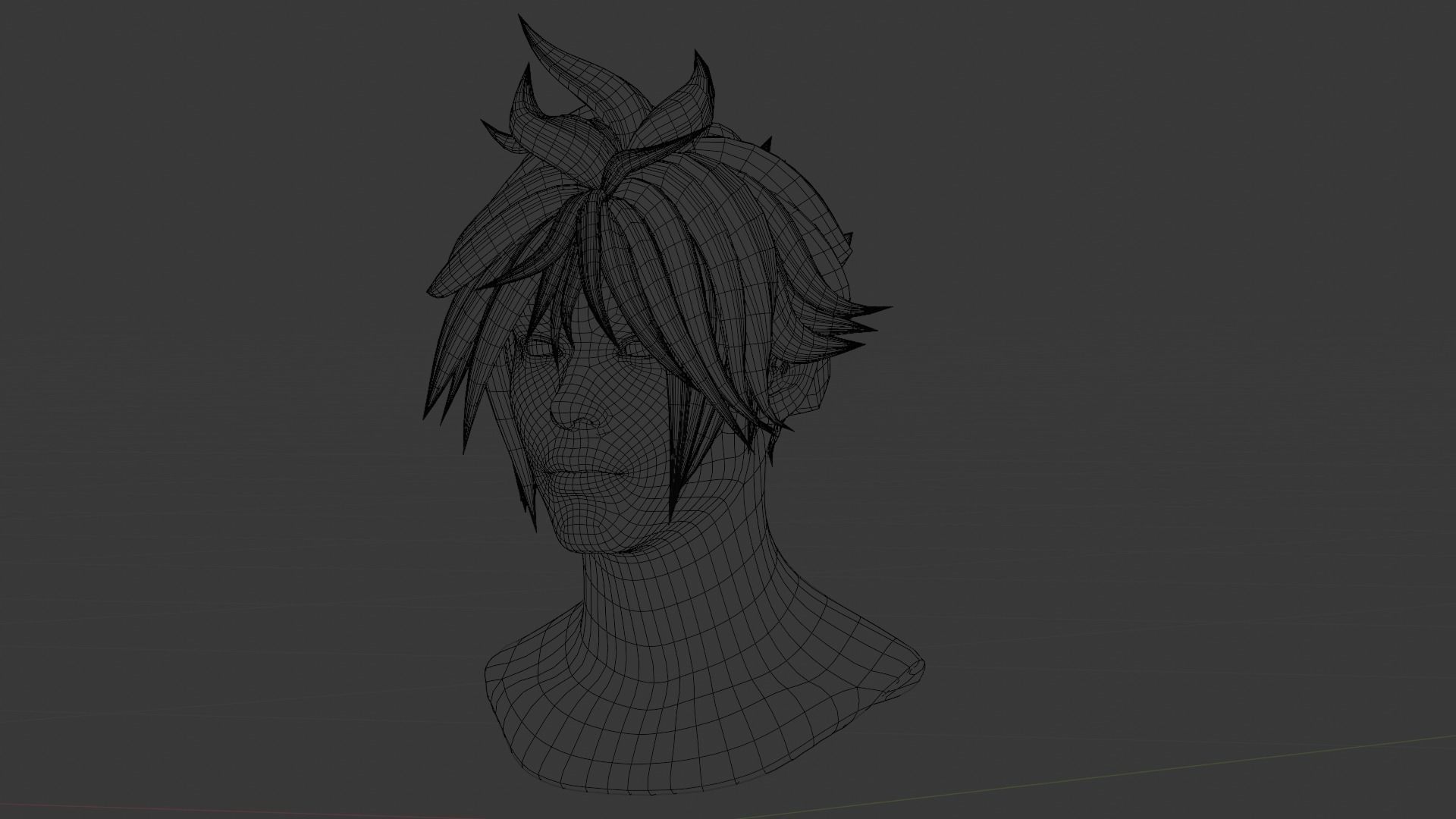 Male Hair  Low-poly 3D model_28