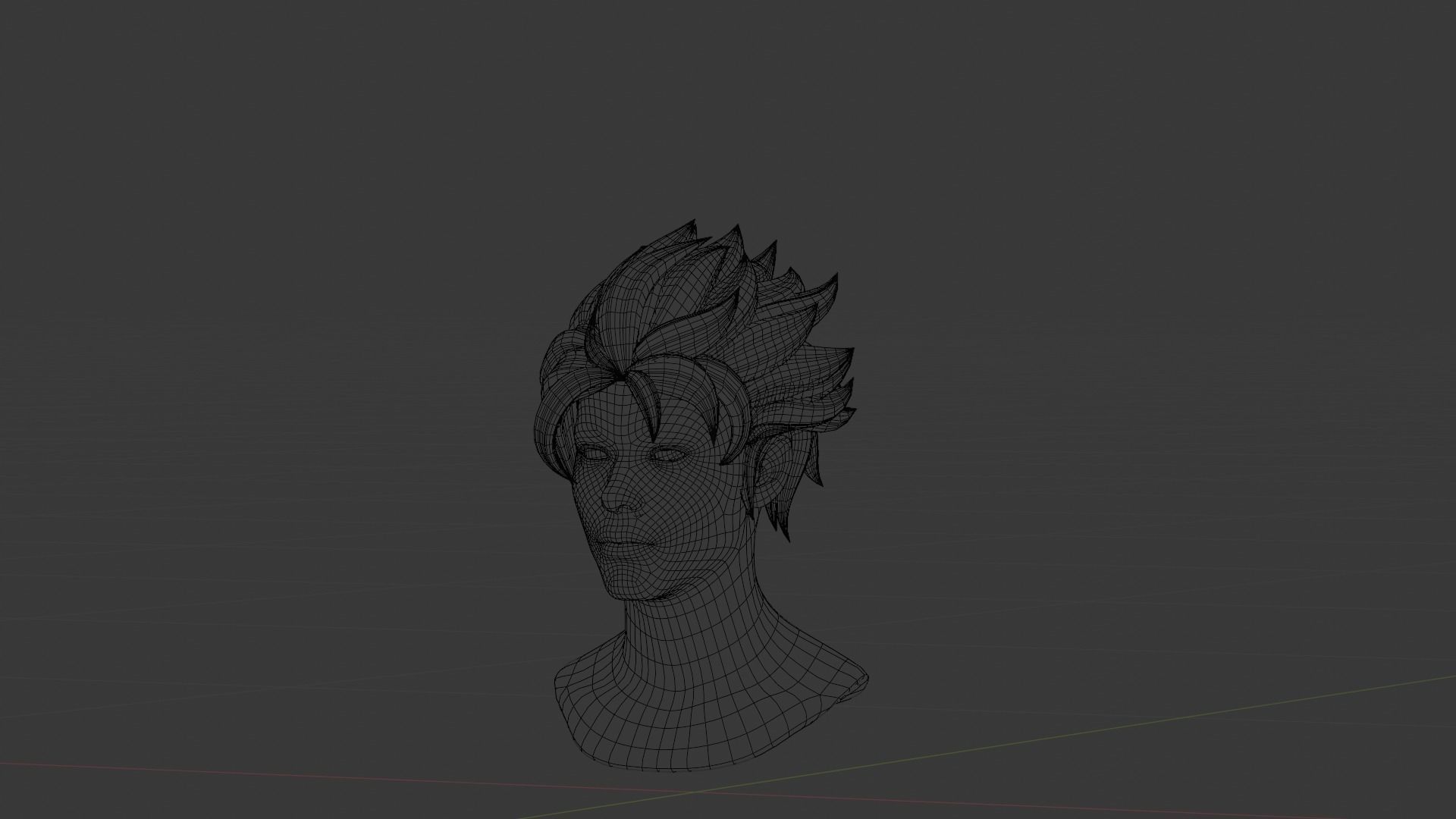 Male Hair  Low-poly 3D model_10