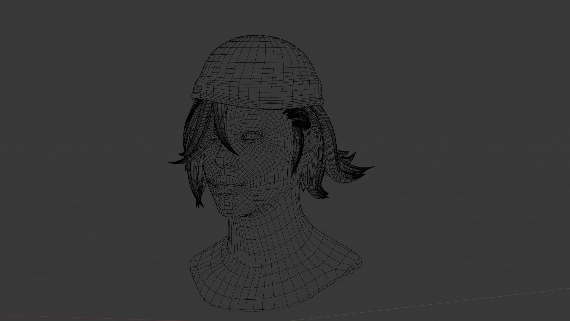 Male Hair  Low-poly 3D model_22