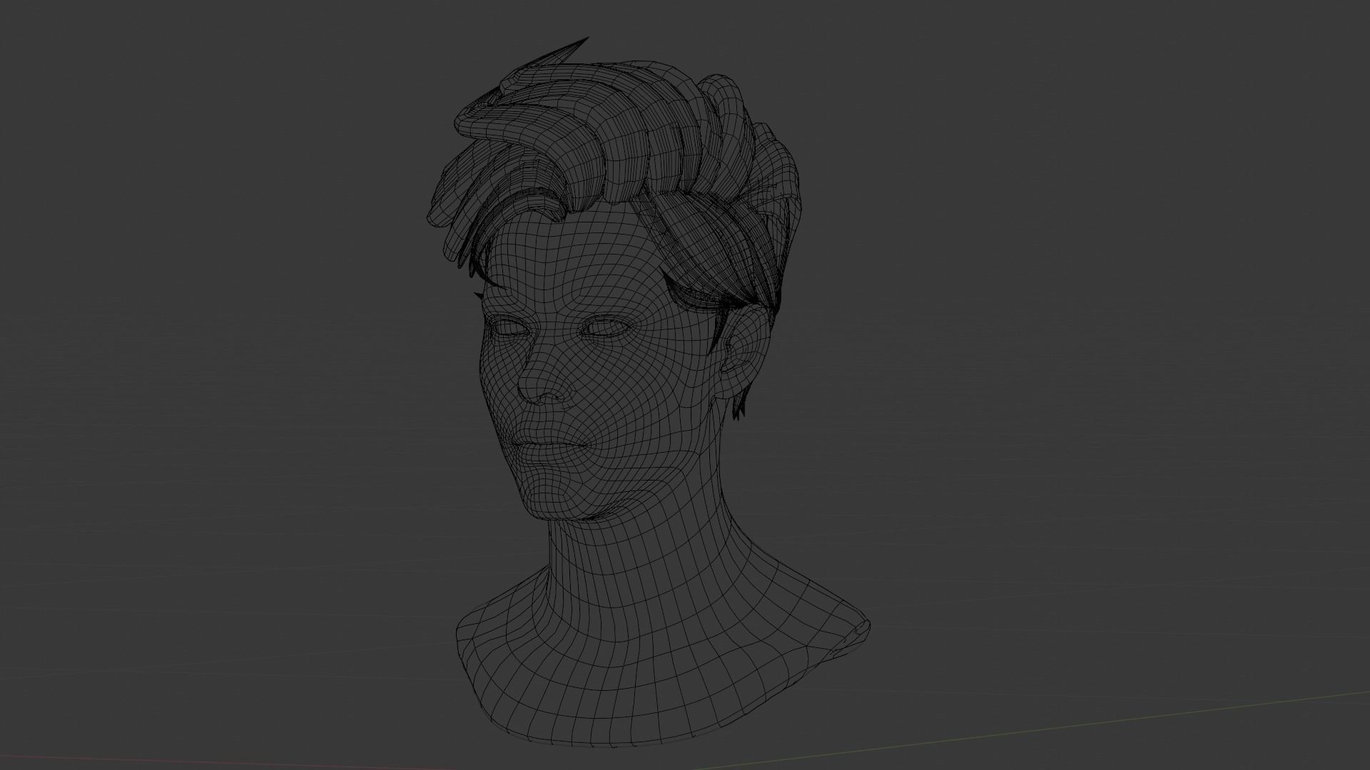 Male Hair  Low-poly 3D model_25