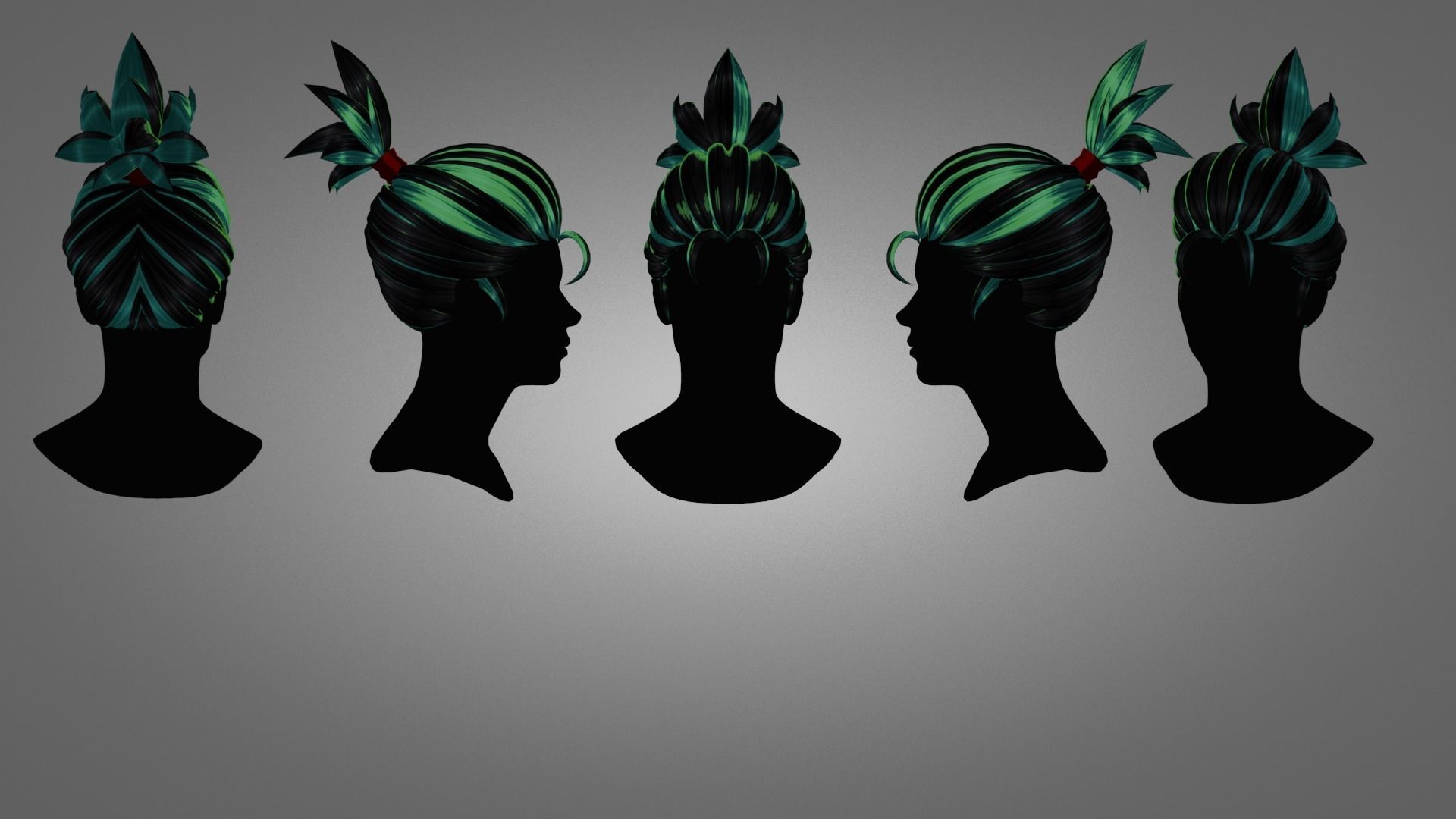 Male Hair  Low-poly 3D model_11