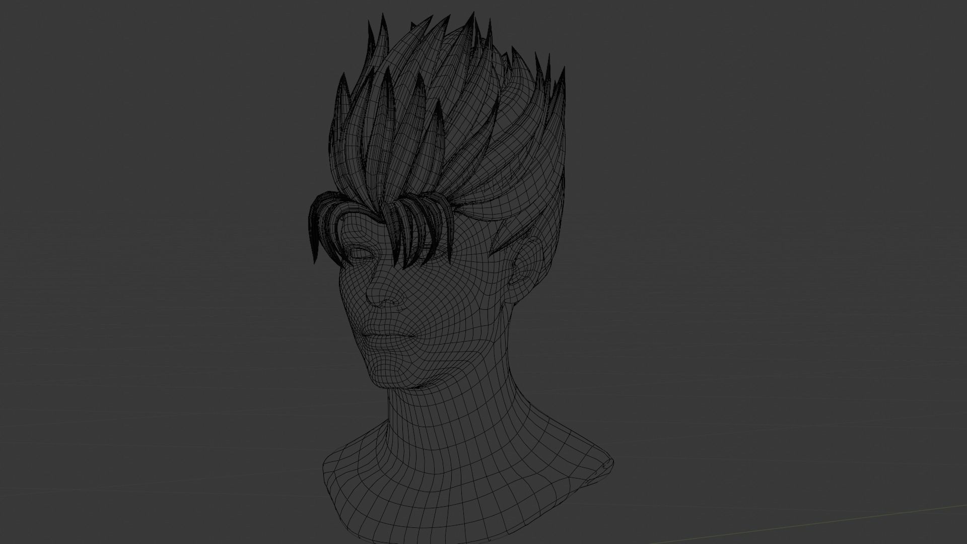 Male Hair  Low-poly 3D model_16