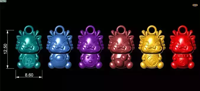 6 DRAGON charm or pendant