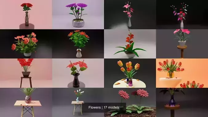 Flowers 3D Model Collection