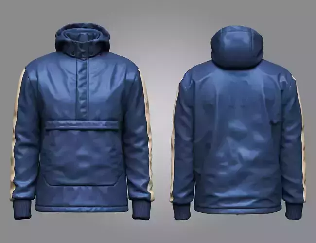 Mens Hooded jacket 3d Model