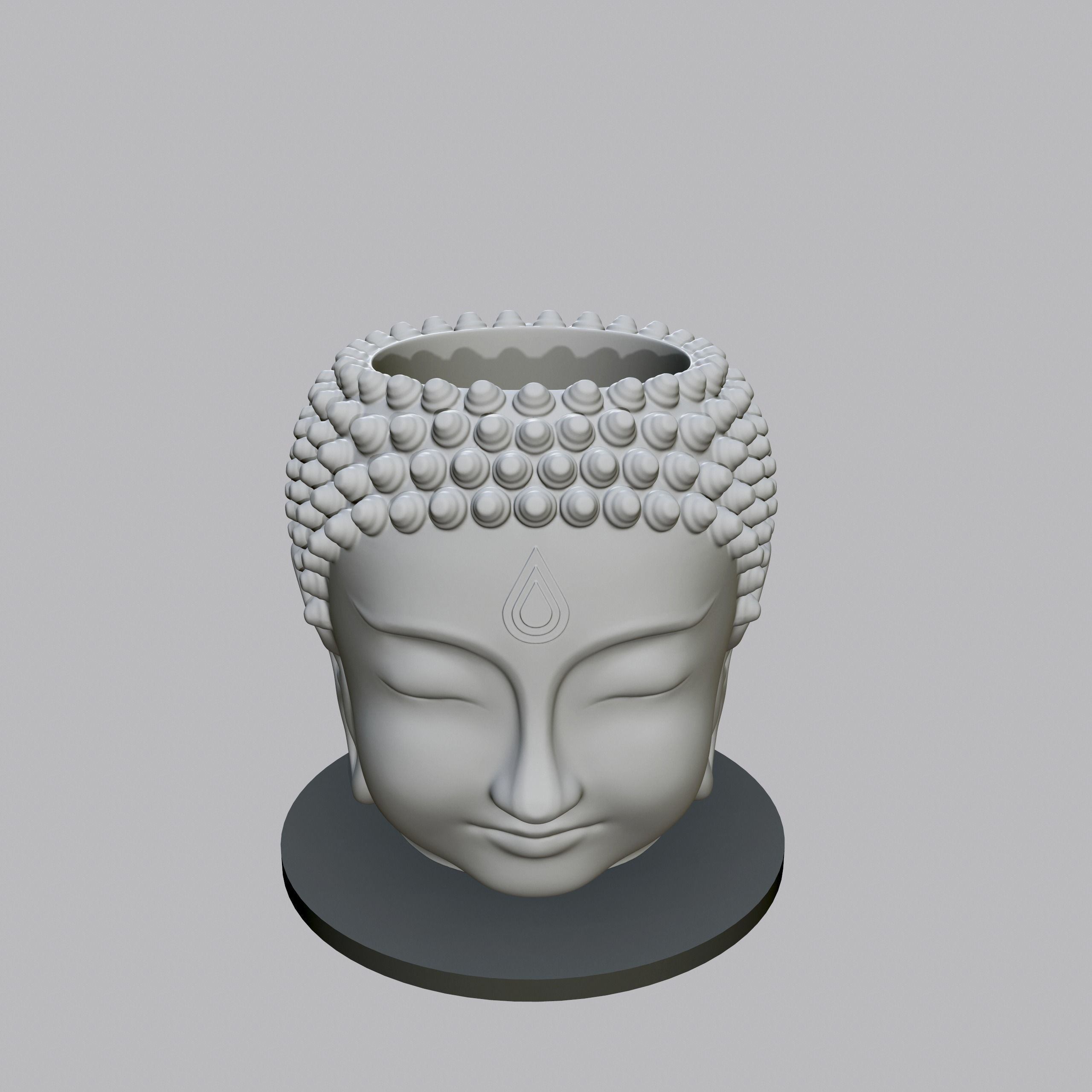 Buddha cachepot 3D print model_4