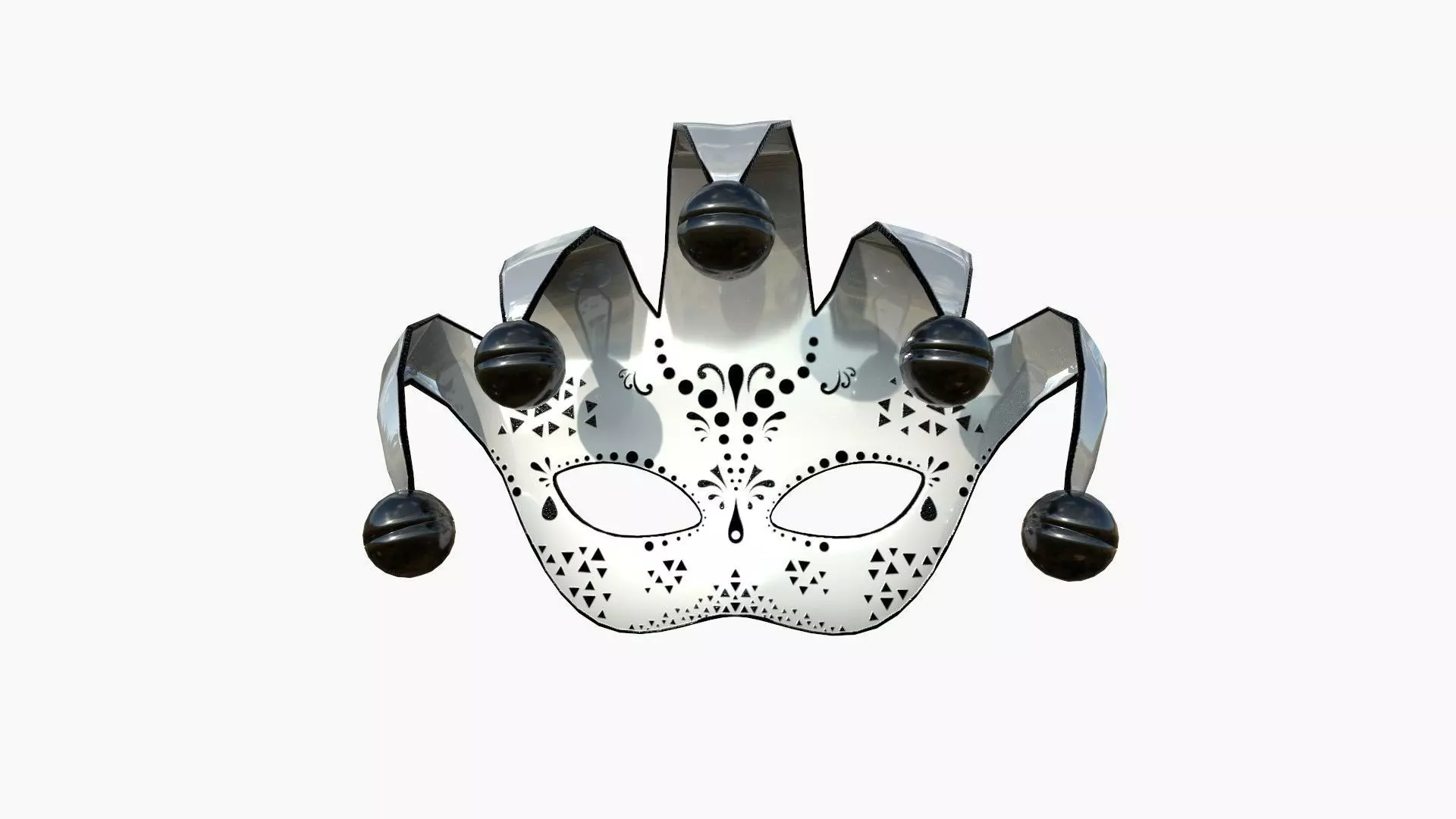 Carnival Mask H09 White Black - Costume Character Design Low-poly 3D model