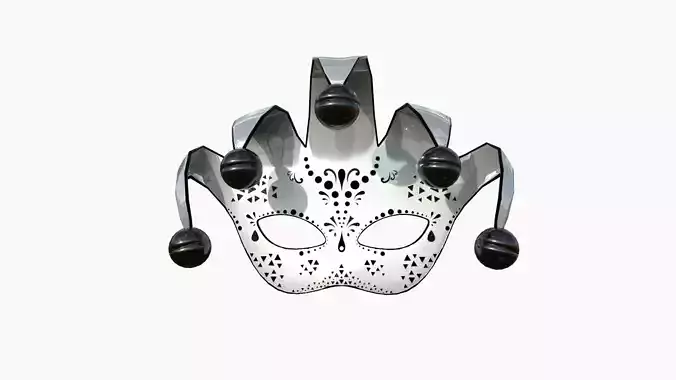 Carnival Mask H09 White Black - Costume Character Design Low-poly 3D model