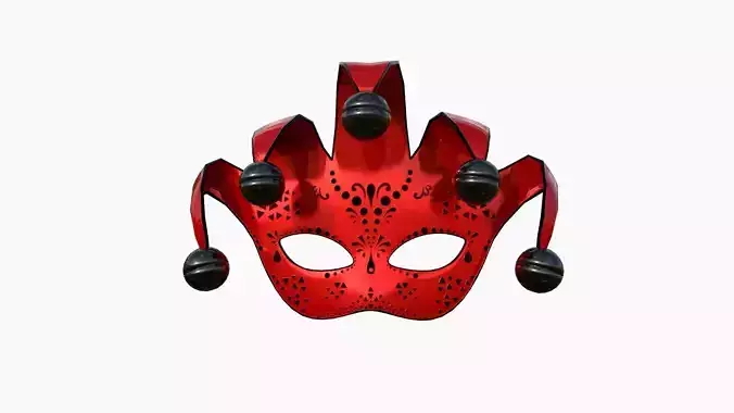 Carnival Mask H12 Black Red - Costume Character Design Low-poly 3D model