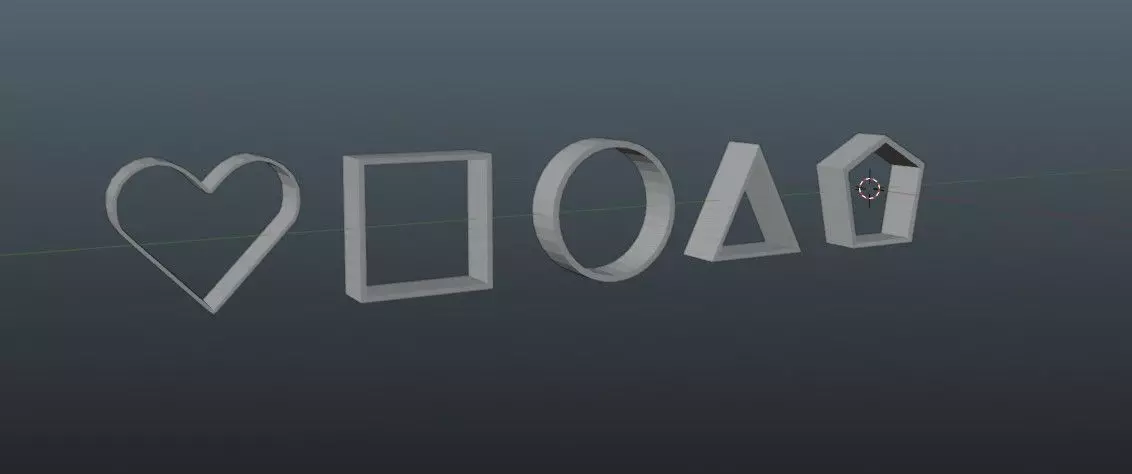 Dough molds 5 shapes pack 3D print model_0