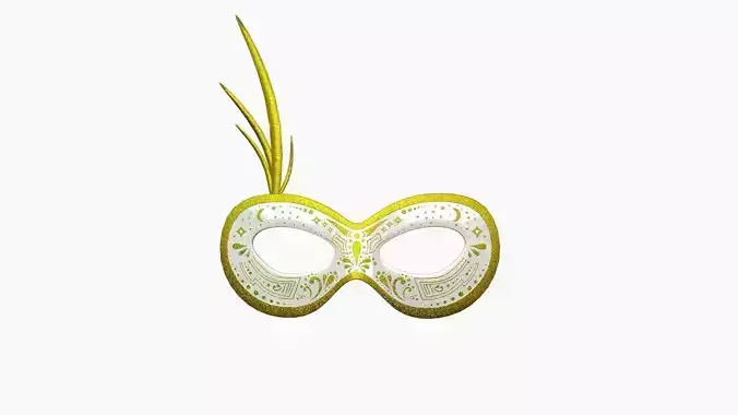 Carnival Mask I02 White Golden - Costume Character Design