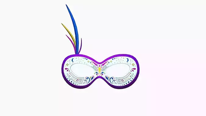 Carnival Mask I04 Colored - Costume Character Design Low-poly 3D model