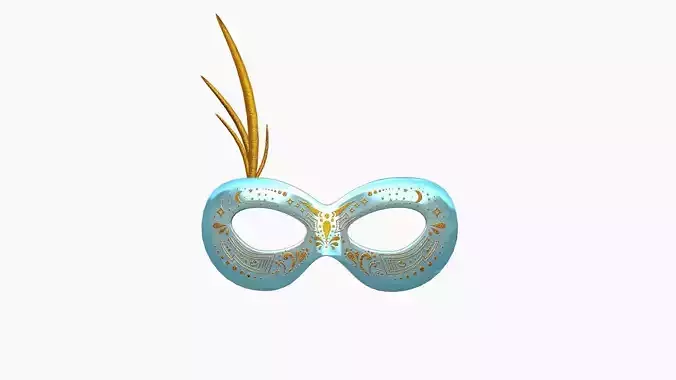 Carnival Mask I07 Blue Orange - Costume Character Design