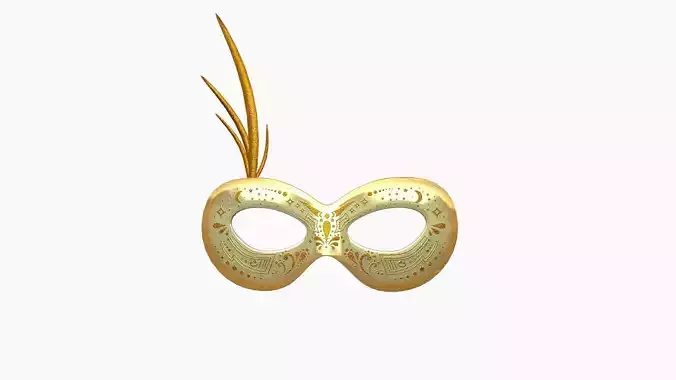 Carnival Mask I08 Orange Yellow - Costume Character Design