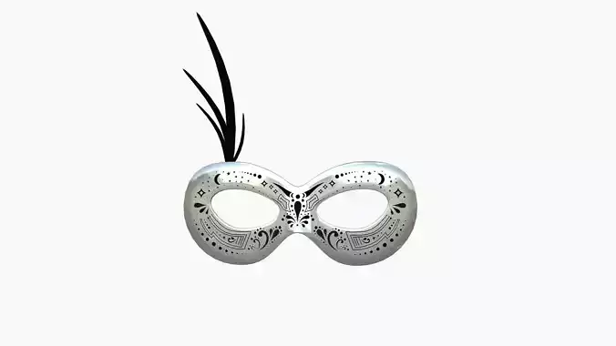 Carnival Mask I09 White Black - Costume Character Design