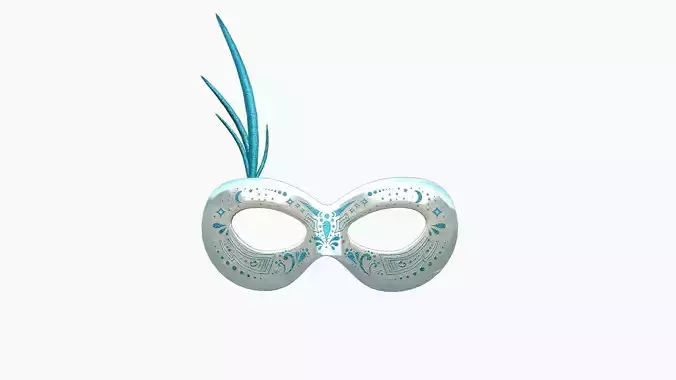 Carnival Mask I10 White Blue - Costume Character Design
