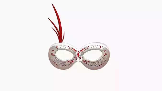 Carnival Mask I11 White Red - Costume Character Design