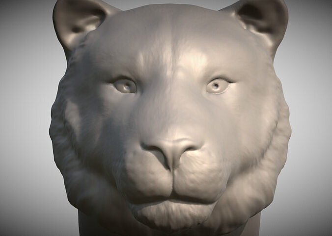 Tiger head for 3D printing 3D print model