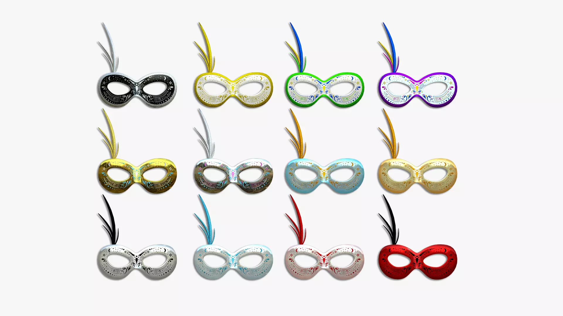 12 Carnival Mask I Collection - Costume Character Design _0