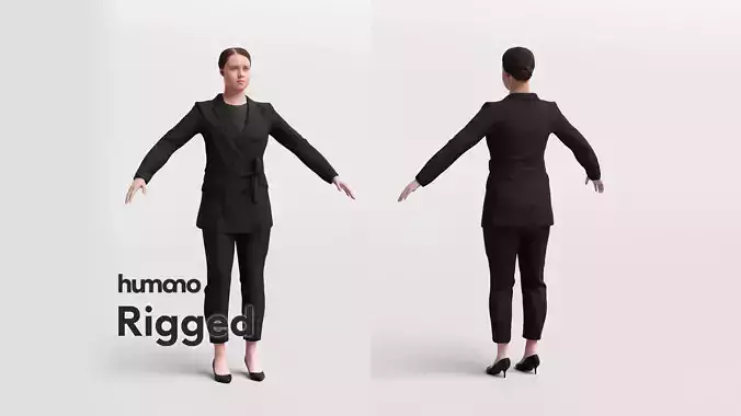 Rigged elegant woman - suit - 043-3361