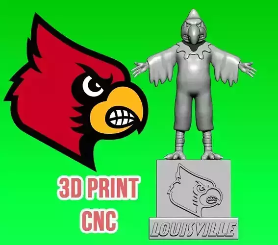 NCAA - LOUISVILLE CARDINALS FOOTBALL MASCOT STATUE - 3D PRINT 3D print model