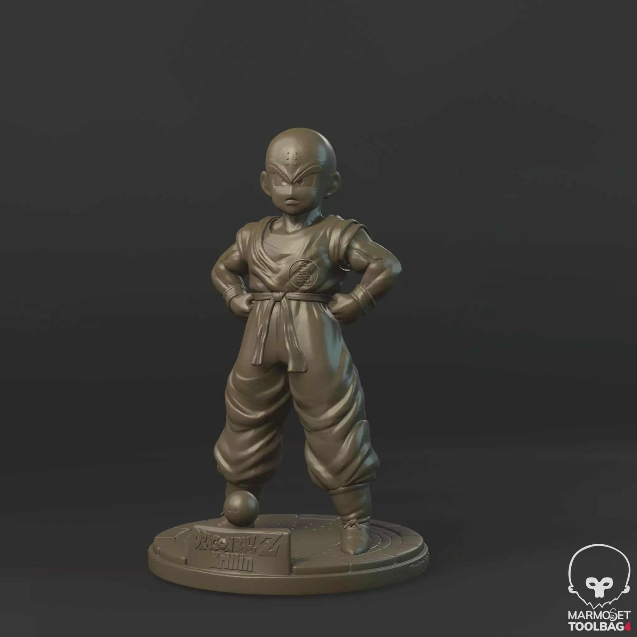 Dragon Ball- Krillin bust 3D print model_0