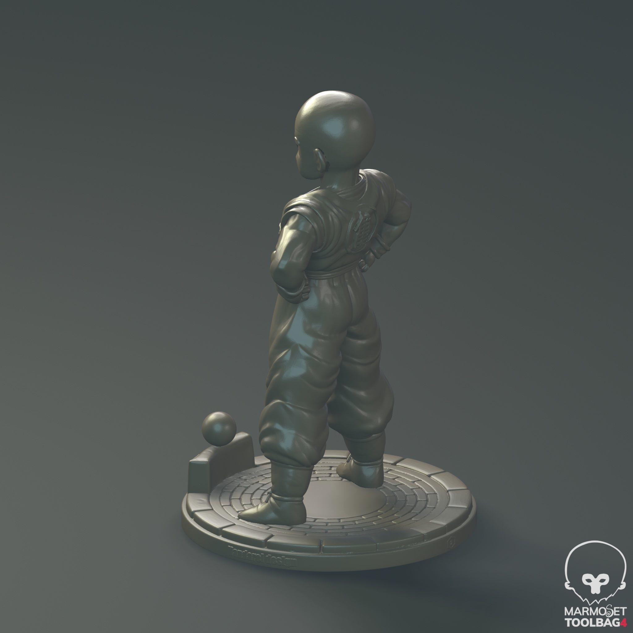 Dragon Ball- Krillin bust 3D print model_2