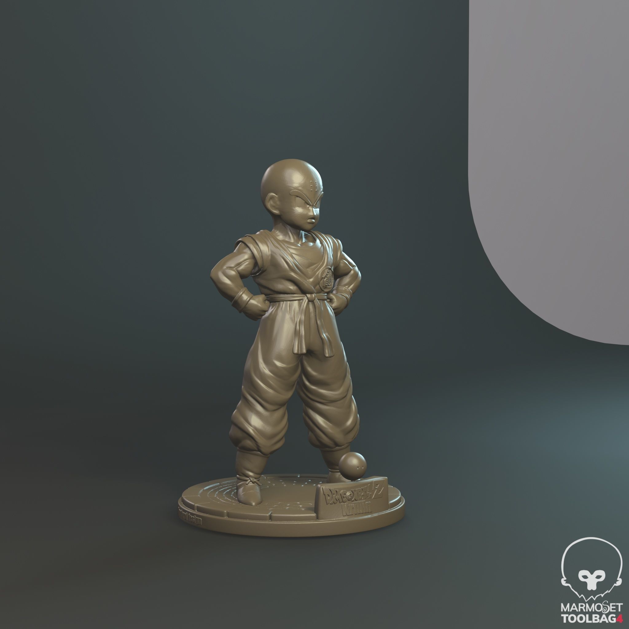 Dragon Ball- Krillin bust 3D print model_3