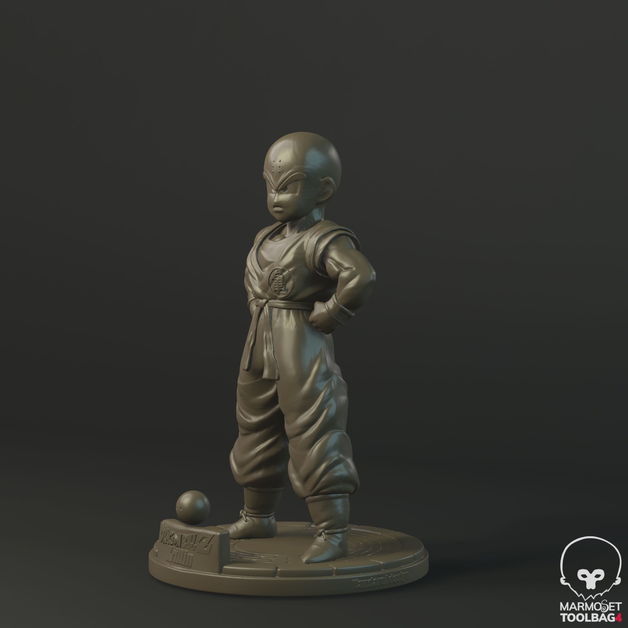 Dragon Ball- Krillin bust 3D print model_1