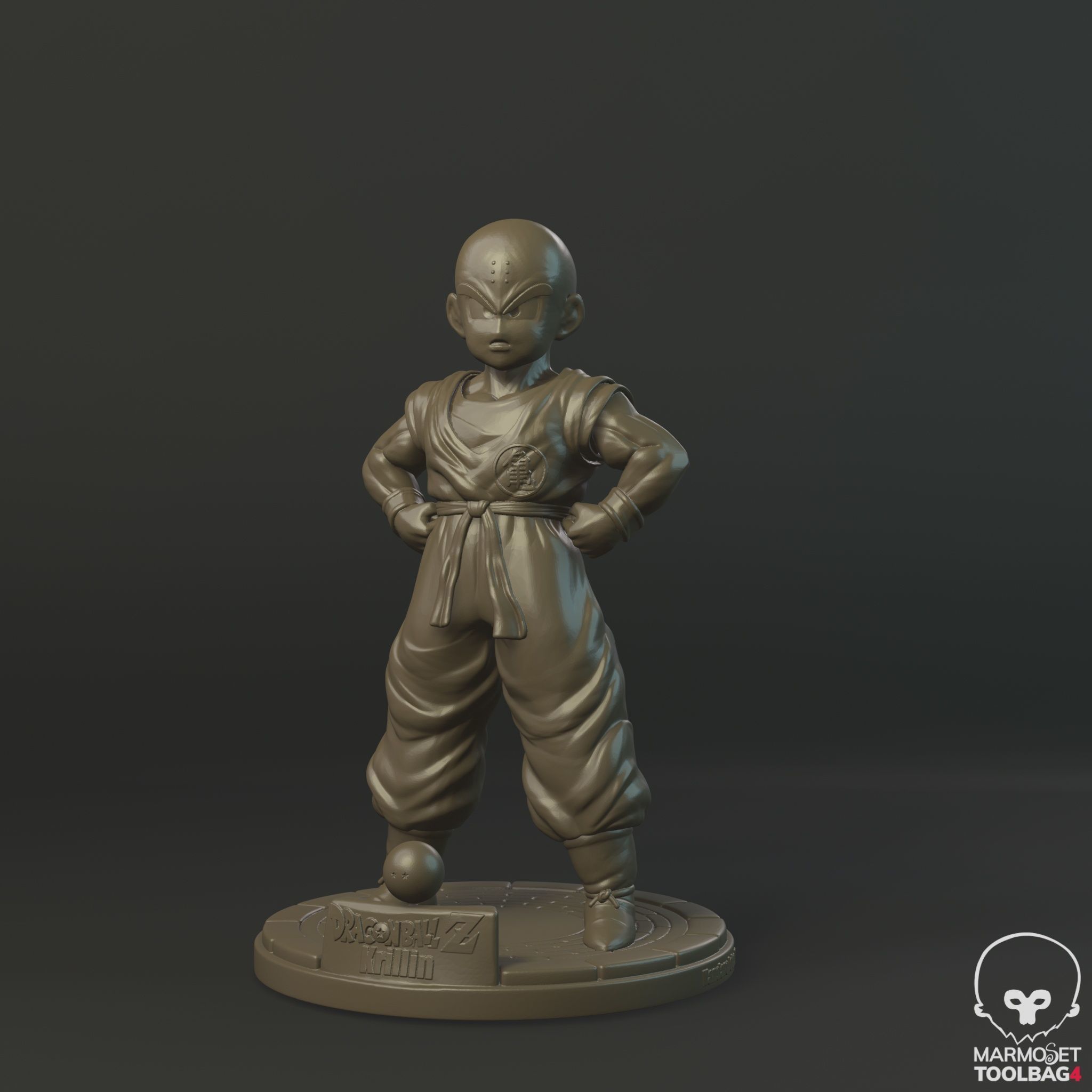 Dragon Ball- Krillin bust 3D print model_4