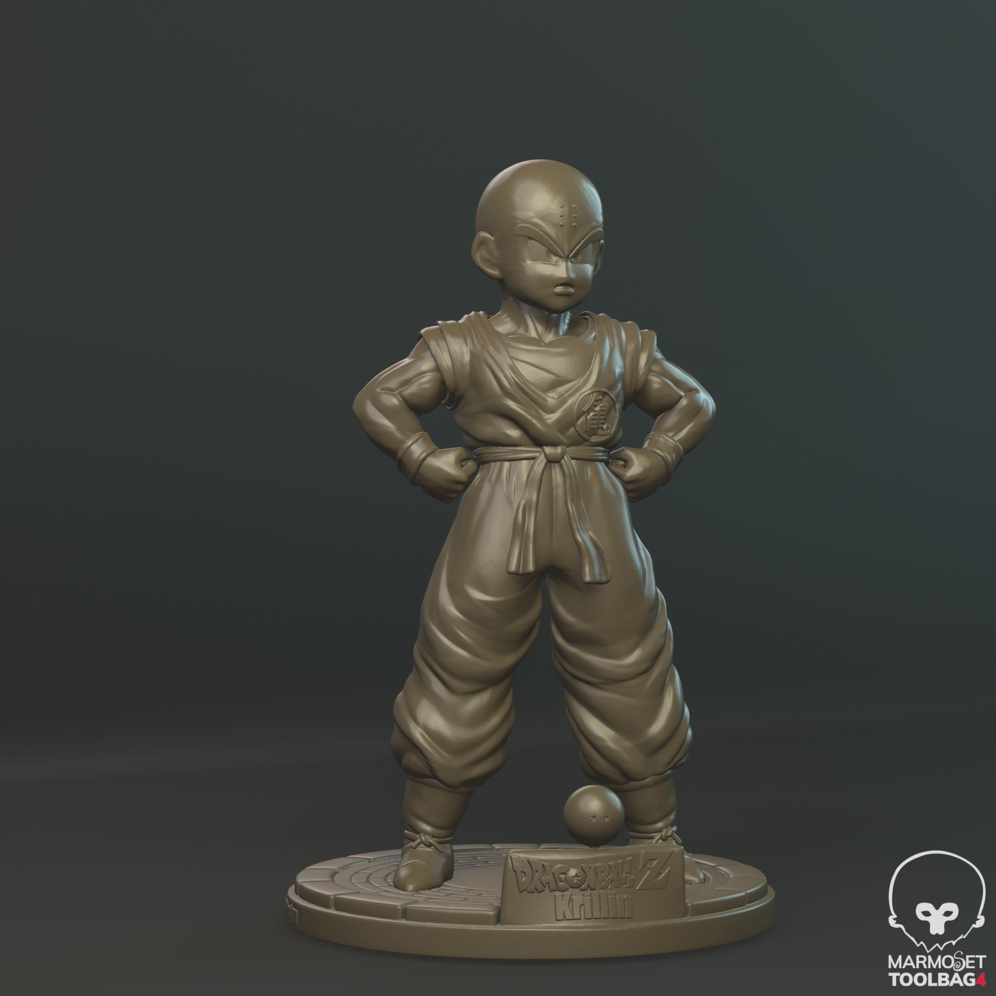 Dragon Ball- Krillin bust 3D print model_5